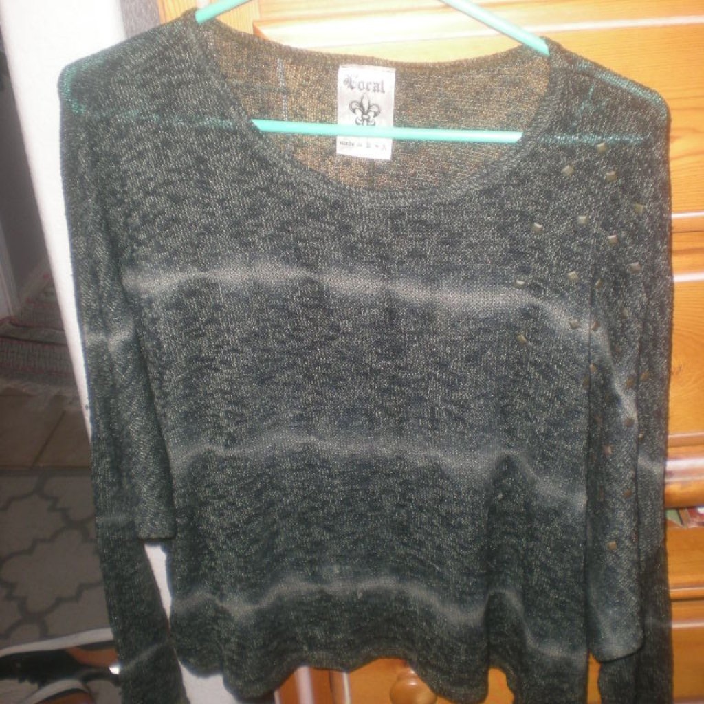 Vocal Brand Sweater Top Size M Green/Black